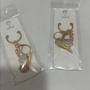 Mint Gold Keychain with Pink and Silver Cowgirl hat 
New in package